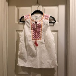 J Crew embroidered top. EUC